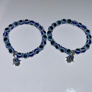 Evil Eye & Hamsa Bracelet set– Protection, Luck & Positivity